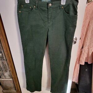 NWOT WOMANS LAUREN RALPH LAUREN FOREST GREEN SKINNY JEANS SZ 12